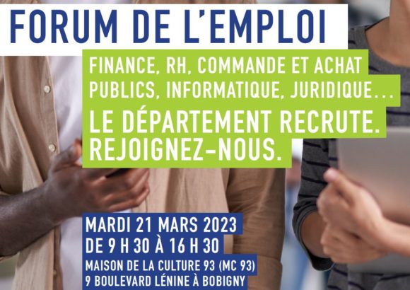 Forum Emploi du Département de la Seine-Saint-Denis – 21 MARS 2023 – Métiers supports et gestion de l’administration